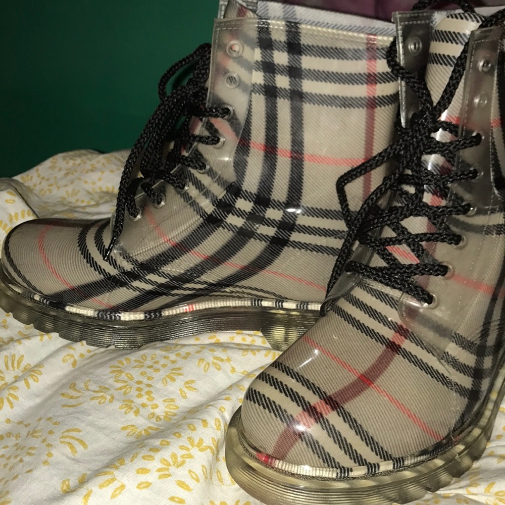 Plaid Lace Up Boots